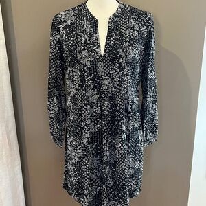 Women's Old Navy Long Sleeve Mini Shift Floral Print Dress, Size Medium
